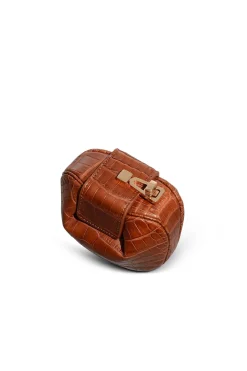 Rafaela Coin Purse in Cognac Crocodile Leather