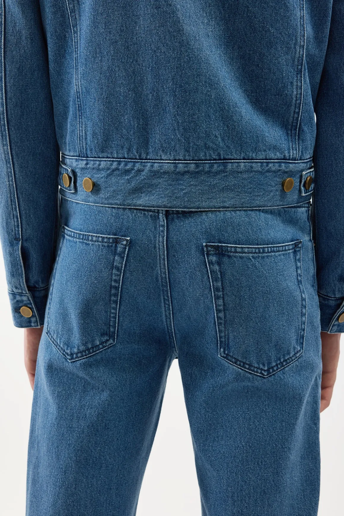 Rey Straight-leg Five Pocket Pant in Uruguayan Blue Recycled Cotton Denim