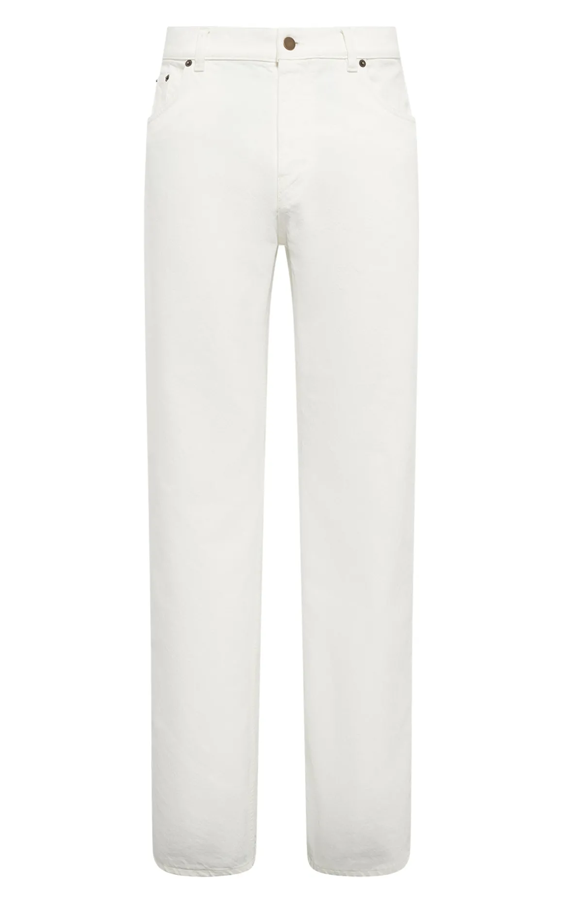 Rey Straight-leg Five Pocket Pant in White Recycled Cotton Denim