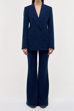 Rhein Flare Pant in Electric Navy Speckled Cashmere