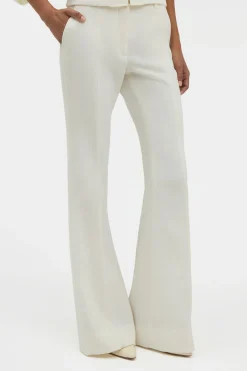 Rhein Flare Pant in Ivory Virgin Wool Crepe