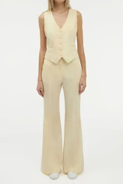 Rhein Flare Pant in Ivory Virgin Wool