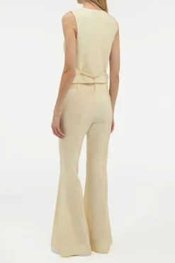 Rhein Flare Pant in Ivory Virgin Wool