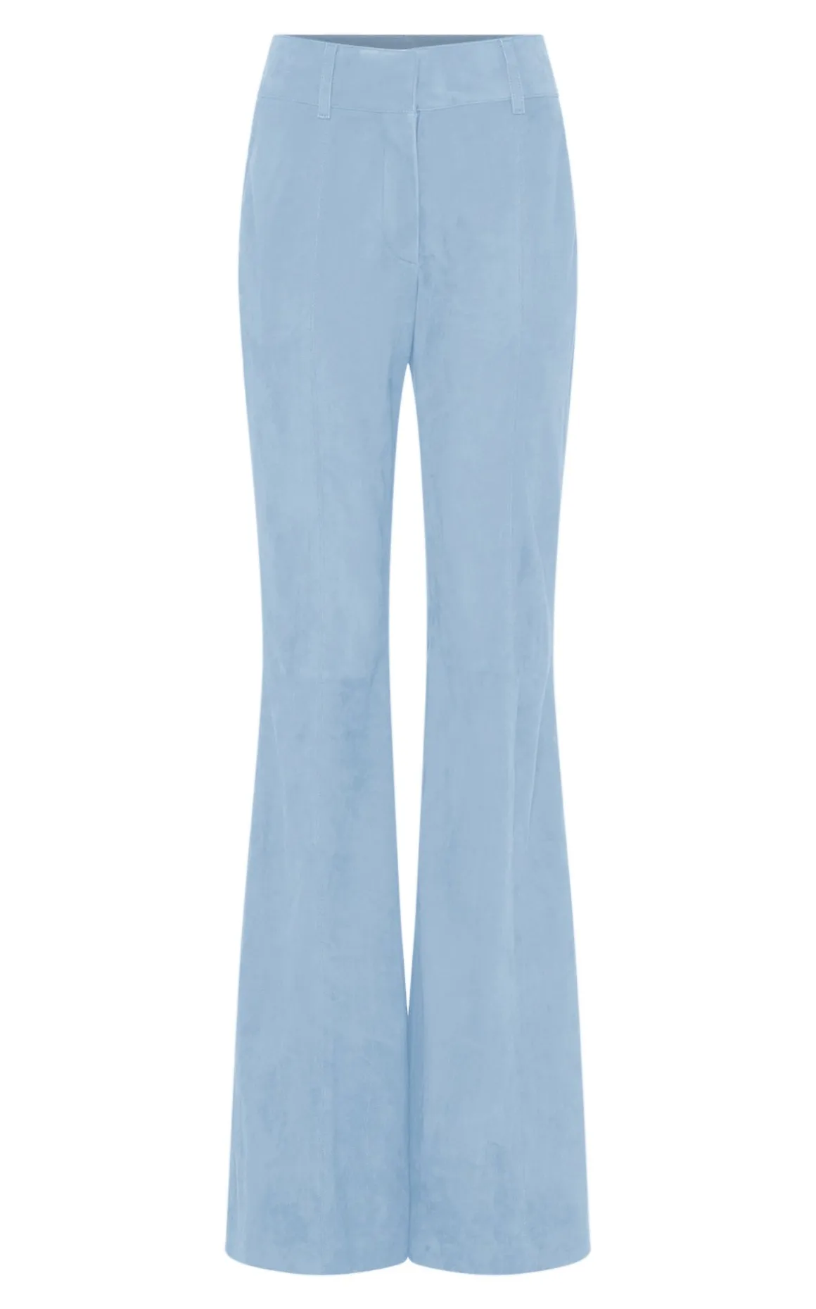 Rhein Flare Pant in Light Blue Suede