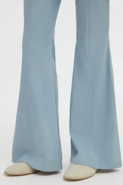 Rhein Flare Pant in Light Blue Suede
