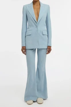 Rhein Flare Pant in Light Blue Suede