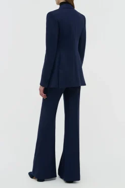 Rhein Flare Pant in Navy Wool Cashmere Flannel