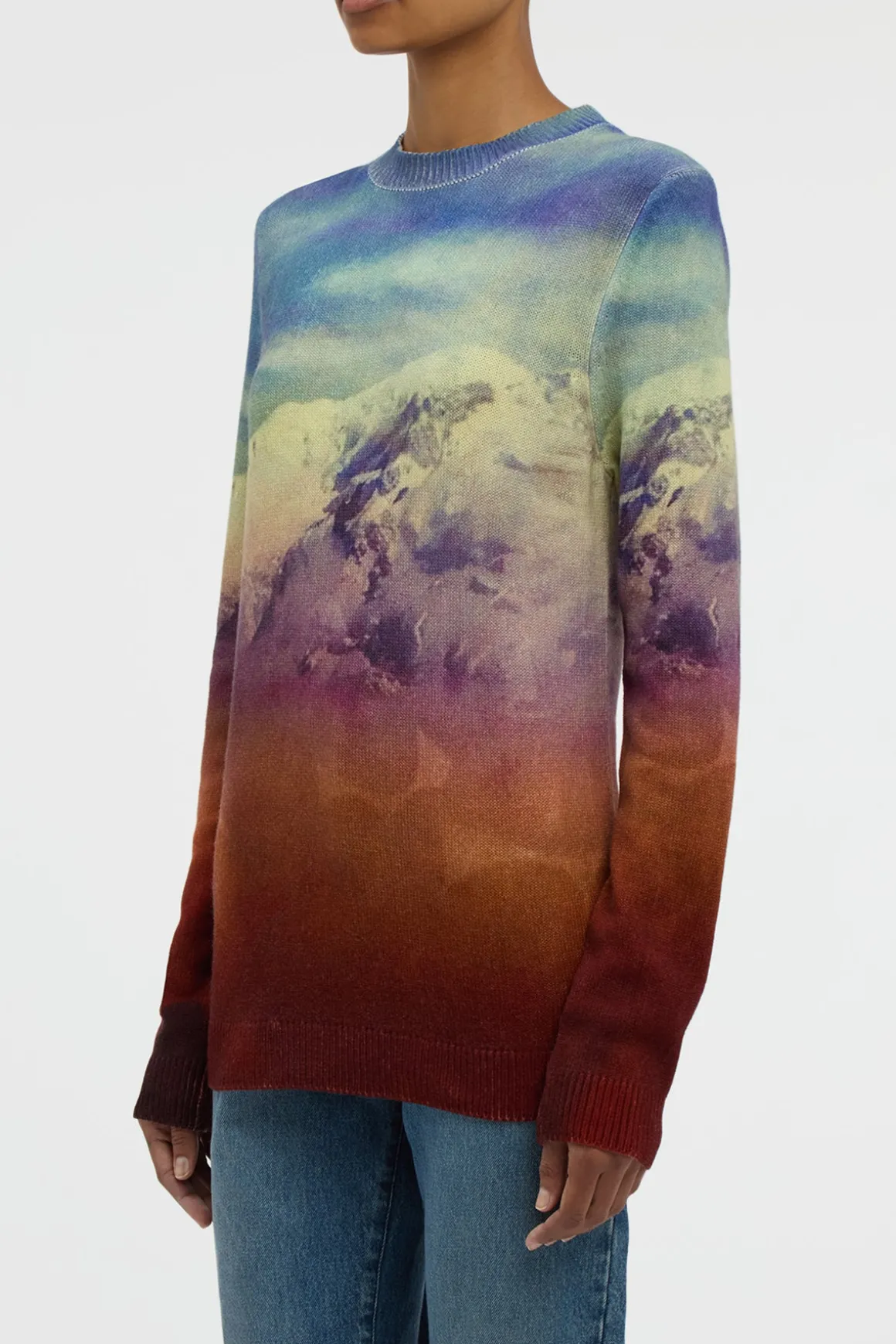 Sael Knit Crewneck Sweater in Mountain Cashmere