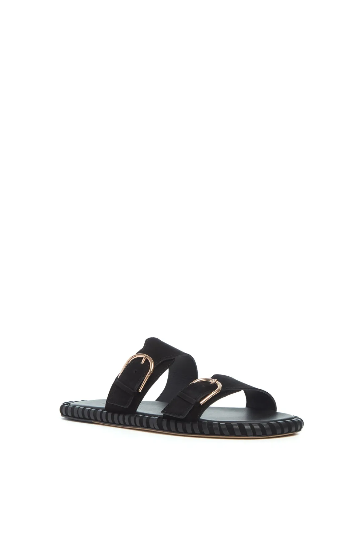 Sage Flat Sandal in Black Suede