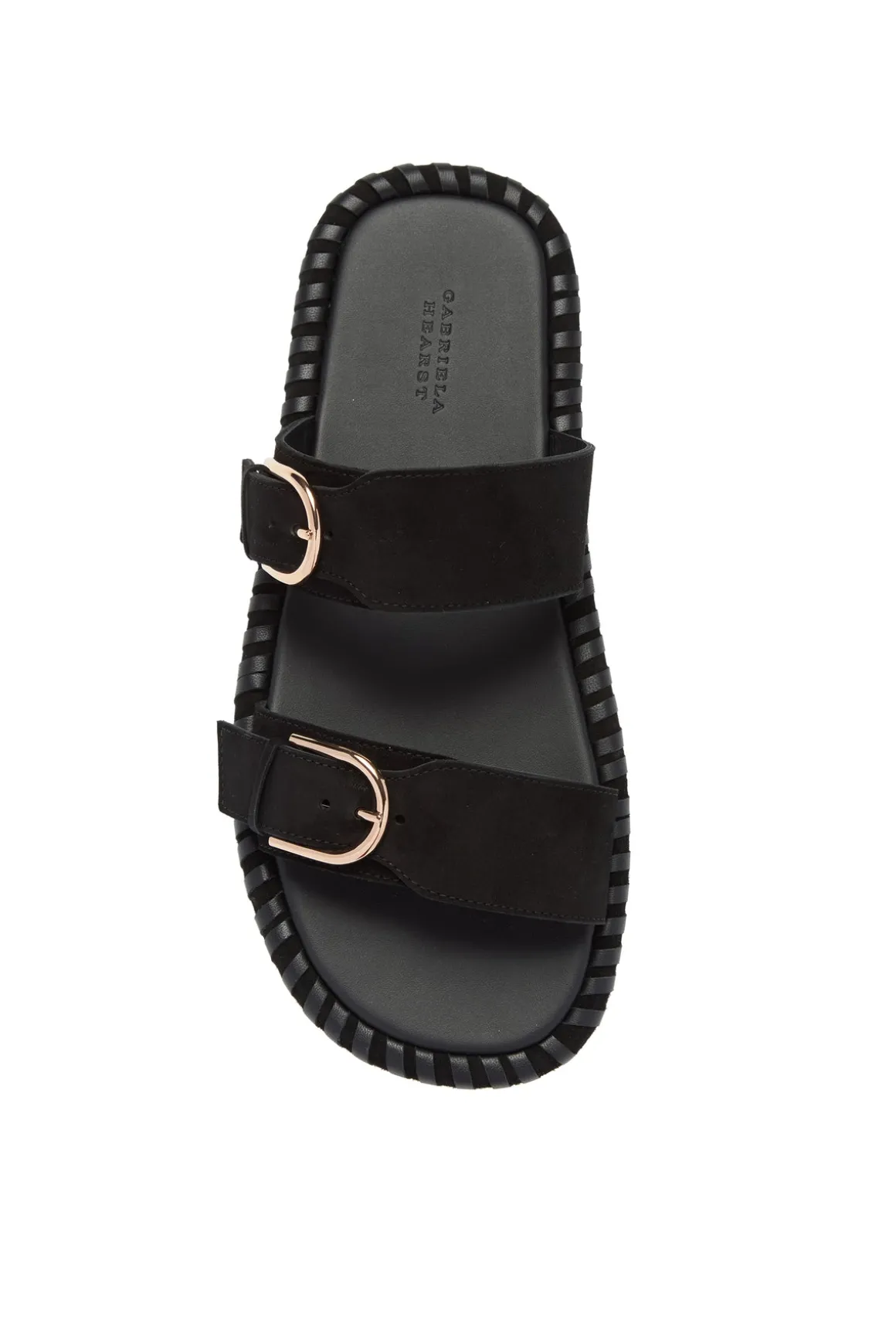 Sage Flat Sandal in Black Suede
