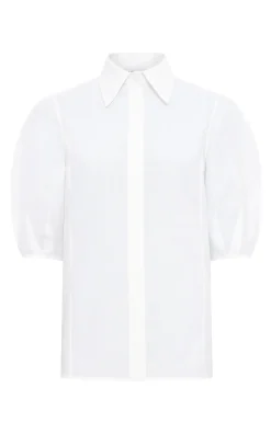 Sansi Top in White Aloe Linen