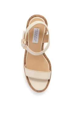 Sardis Platform Sandal in Cream Nappa Leather