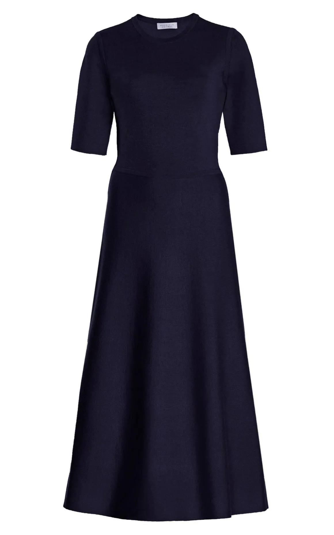 Seymore Knit Midi Dress in Dark Navy Merino Wool Cashmere