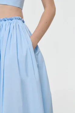 Shiva Maxi Skirt in Light Blue Sea Island Cotton