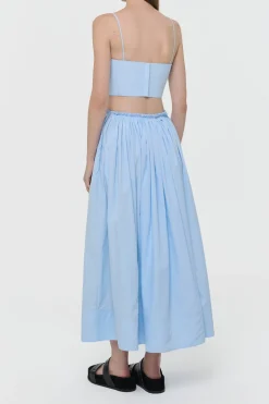 Shiva Maxi Skirt in Light Blue Sea Island Cotton