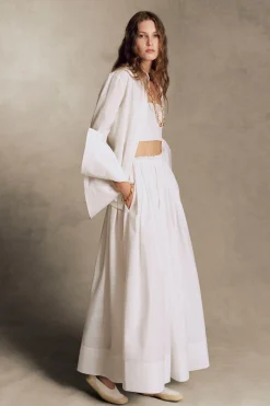 Shiva Maxi Skirt in White Sea Island Cotton