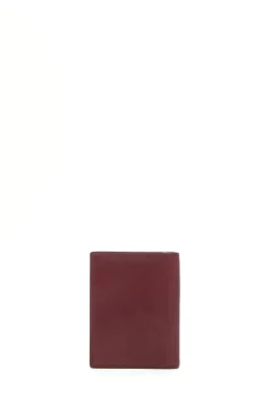 Simple Card Wallet in Bordeaux & Pink Leather