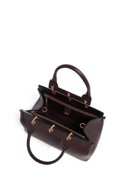 Small Amethyst Tote Bag in Bordeaux Nappa Leather