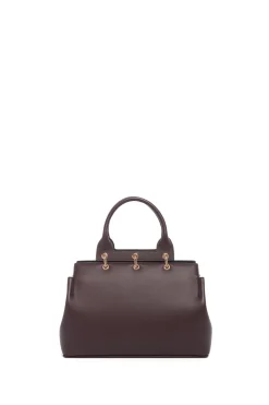 Small Amethyst Tote Bag in Bordeaux Nappa Leather
