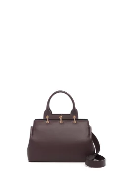Small Amethyst Tote Bag in Bordeaux Nappa Leather