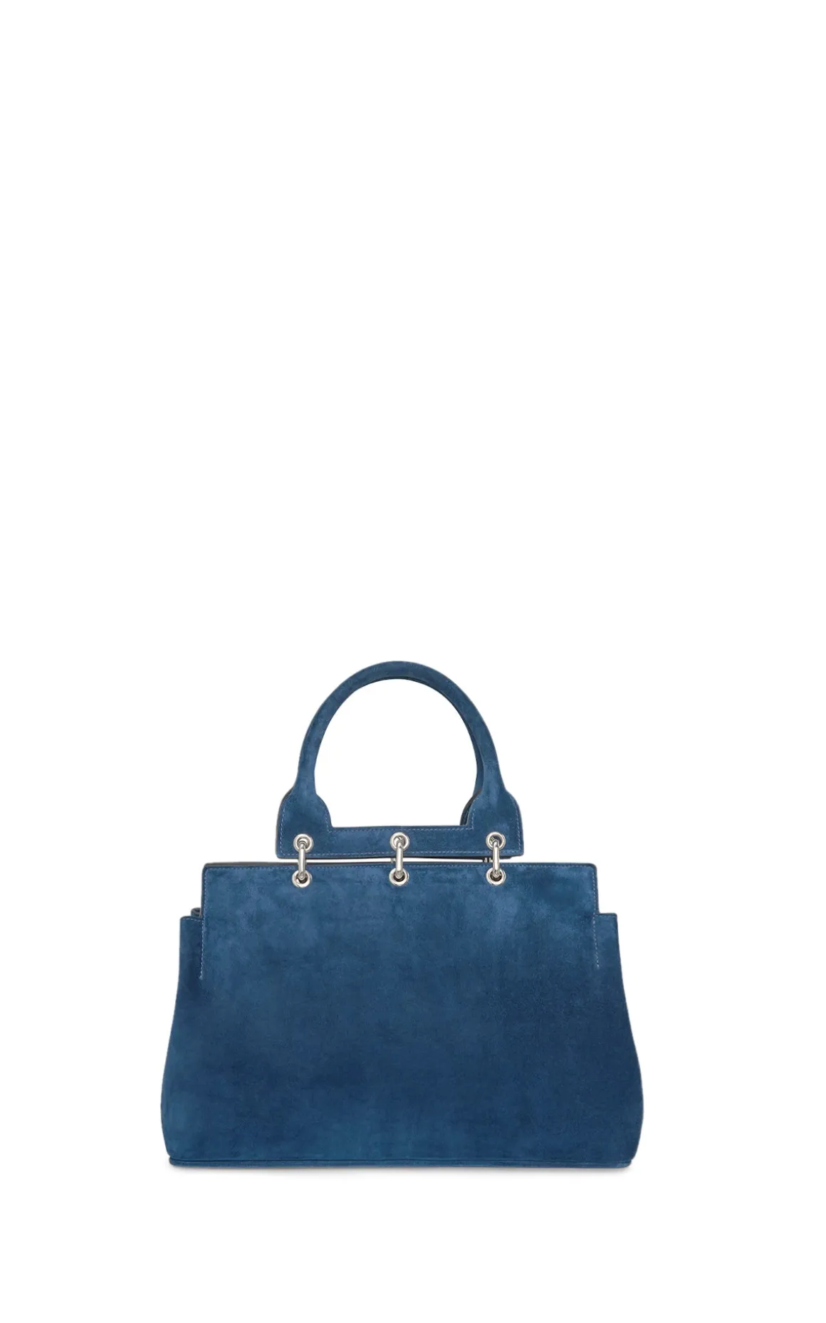 Small Amethyst Tote Bag in Navy Suede
