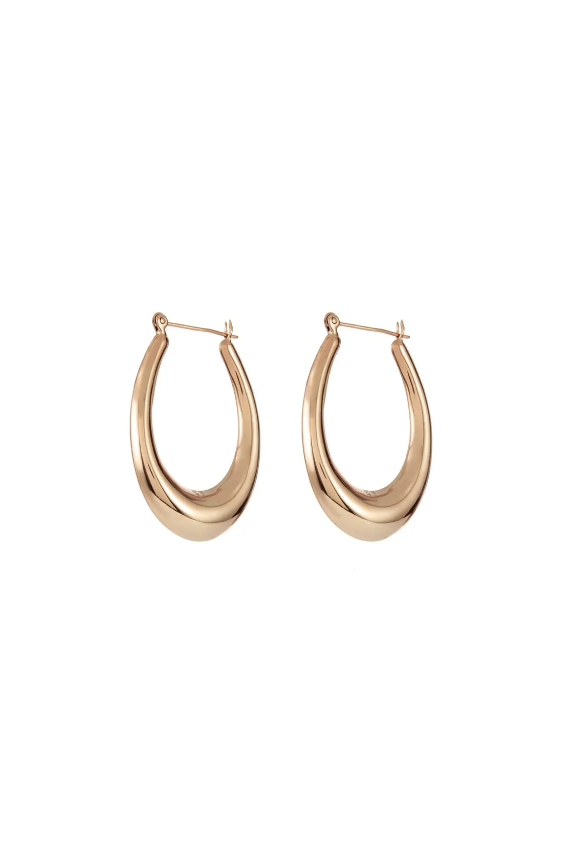 Small Blown Hoop Earrings in 18K Rose Gold