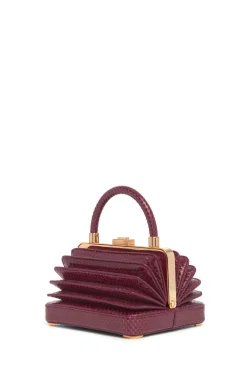 Small Diana Bag in Bordeaux Snakeskin