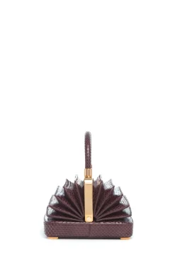 Small Diana Bag in Bordeaux Snakeskin