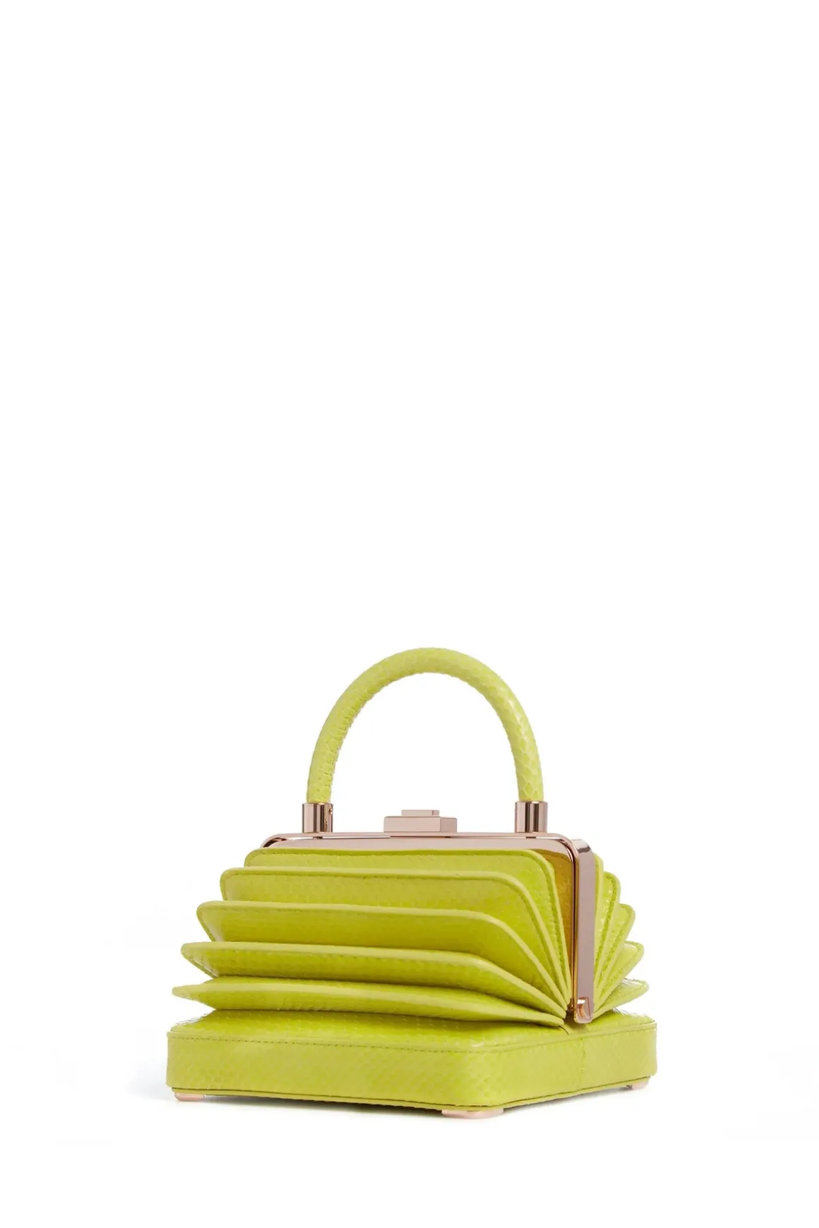 Small Diana Bag in Lime Adamite Snakeskin