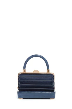 Small Diana Bag in Navy Snakeskin
