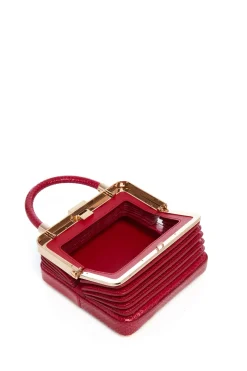 Small Diana Bag in Red Snakeskin