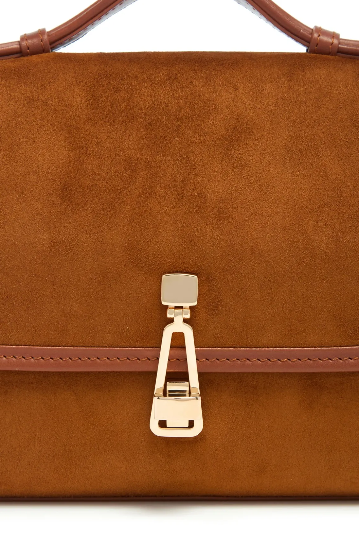 Small Leonora Flap Bag in Cognac Suede