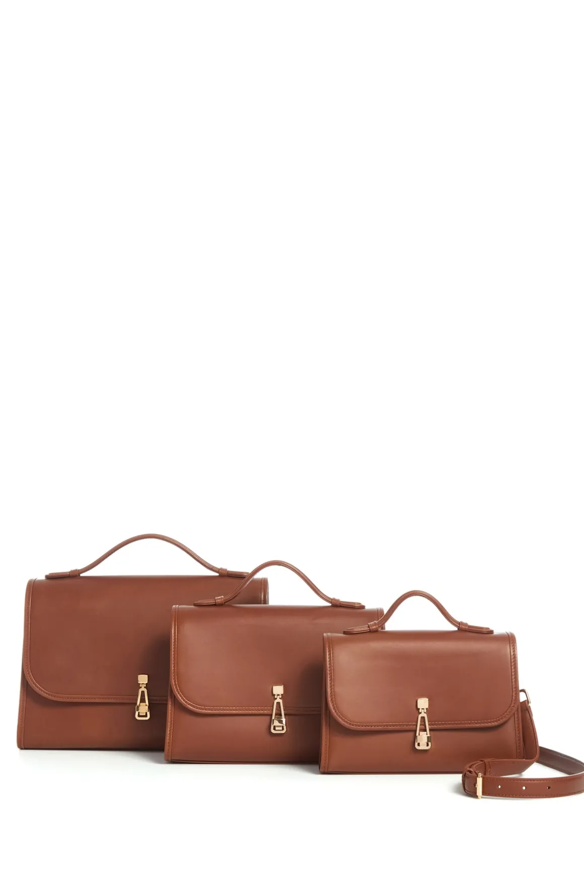 Small Leonora Flap Bag in Cognac Leather