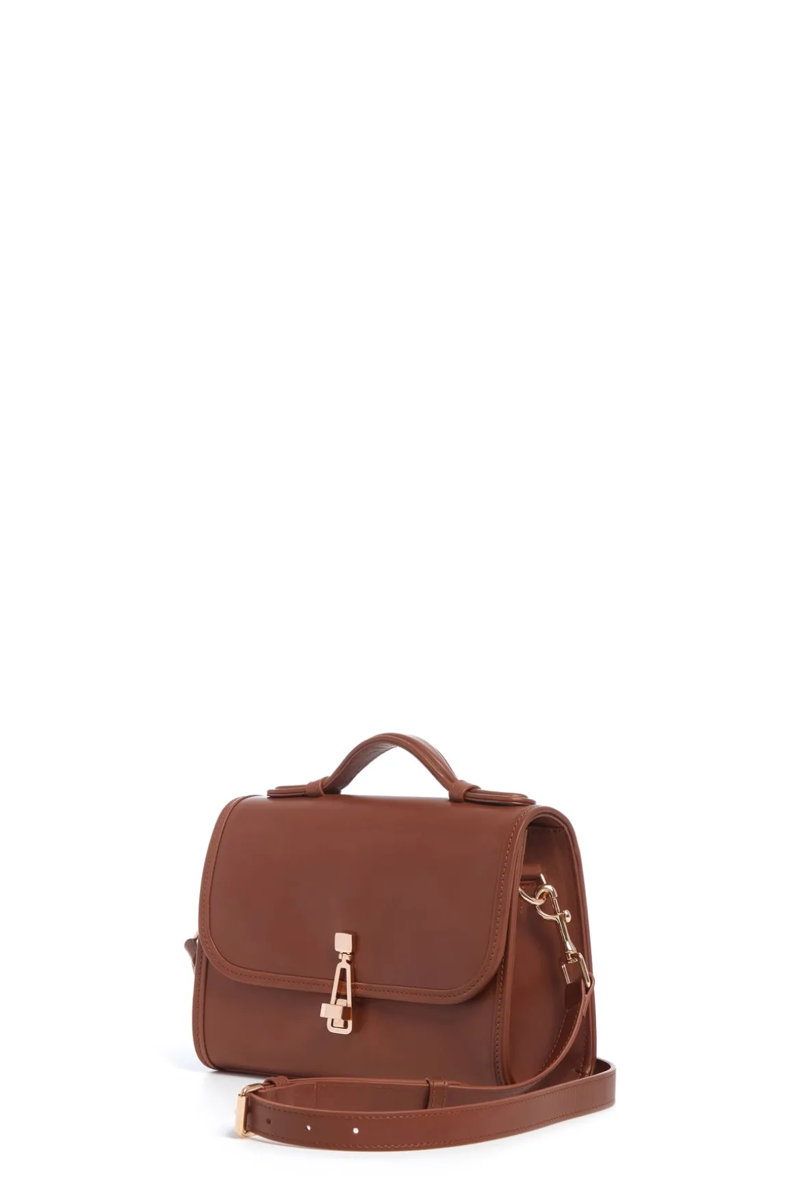 Small Leonora Flap Bag in Cognac Leather