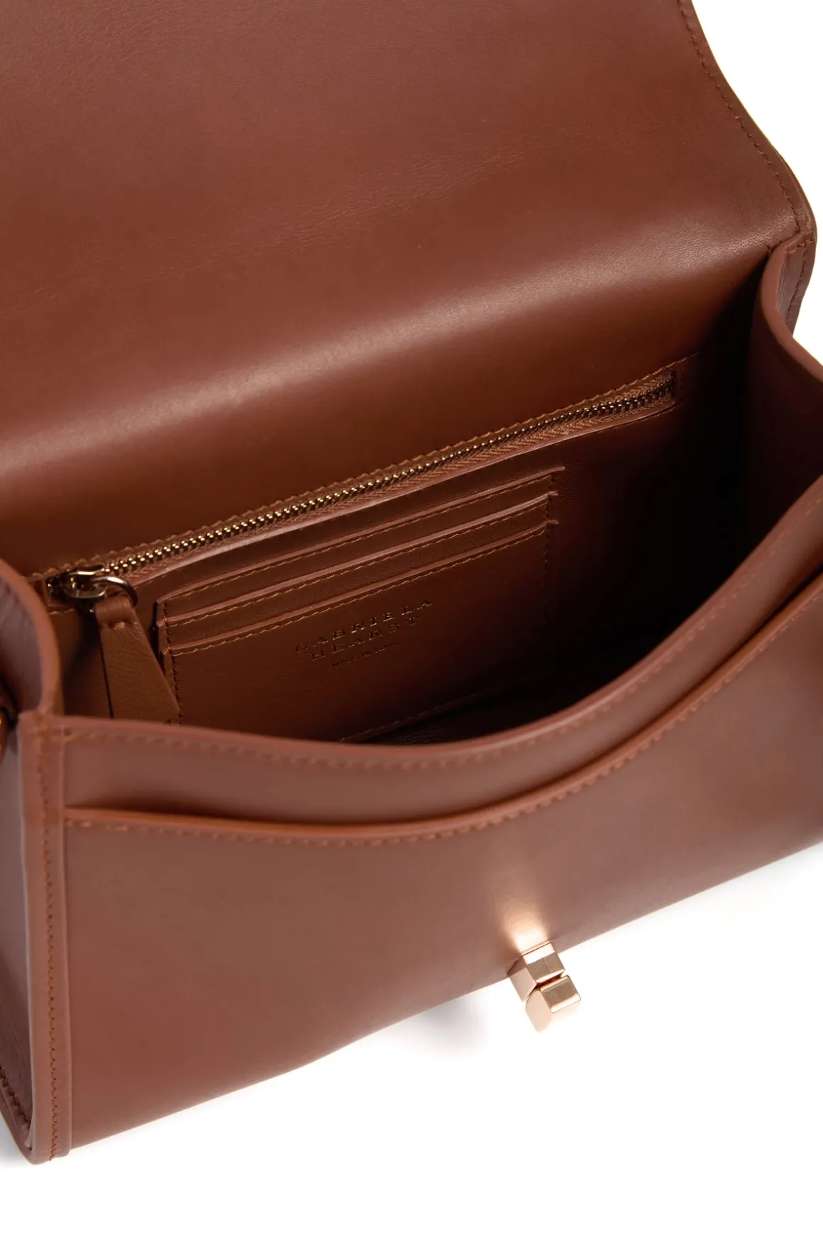 Small Leonora Flap Bag in Cognac Leather