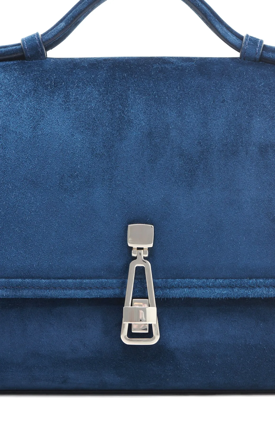 Small Leonora Flap Bag in Navy Suede