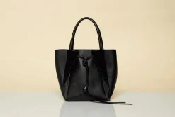 Small Marija Tote Bag in Black Nappa Leather