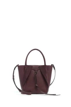 Small Marija Tote Bag in Bordeaux Textured Leather
