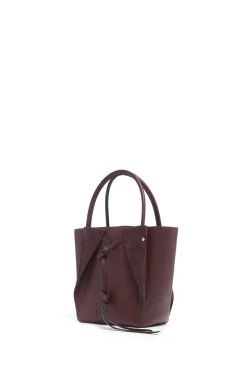 Small Marija Tote Bag in Bordeaux Textured Leather