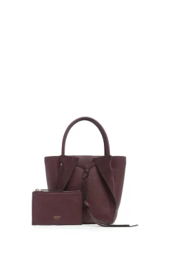Small Marija Tote Bag in Bordeaux Textured Leather