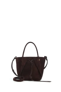 Small Marija Tote Bag in Chocolate Suede