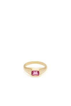 Small Ring in 18K Yellow Gold & Tourmaline Stone