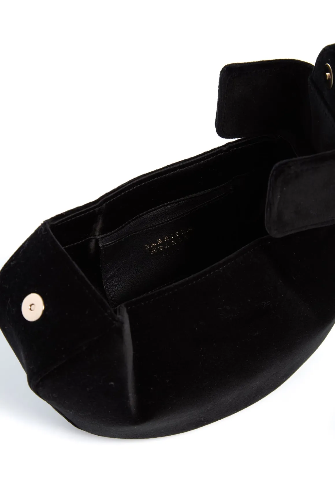 Soft Demi Clutch in Black Cotton Velvet