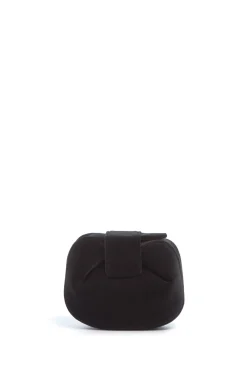 Soft Demi Clutch in Black Cotton Velvet