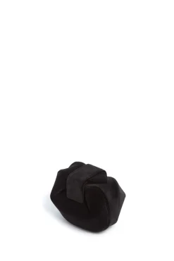 Soft Demi Clutch in Black Cotton Velvet