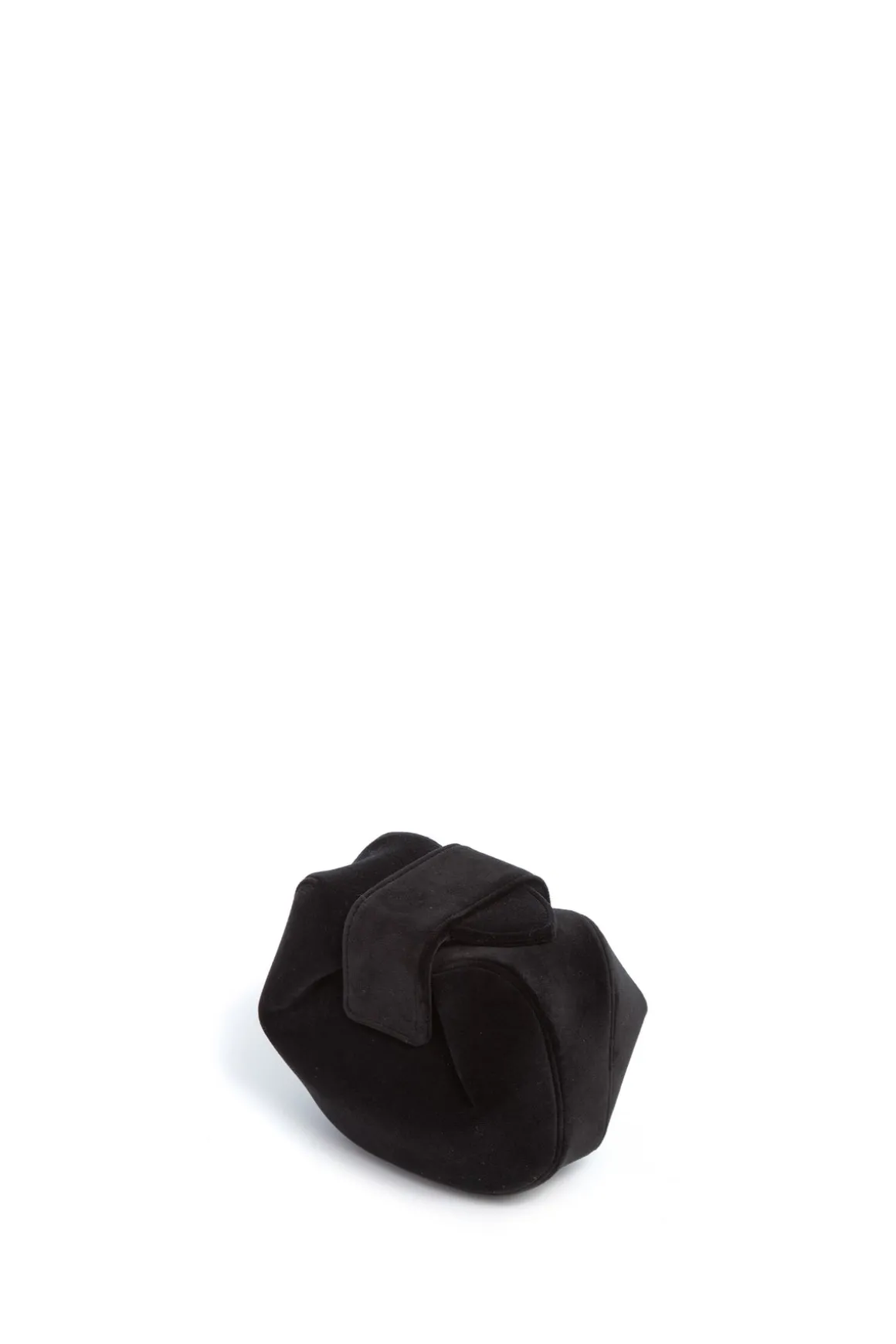 Soft Demi Clutch in Black Cotton Velvet