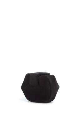 Soft Demi Clutch in Black Cotton Velvet