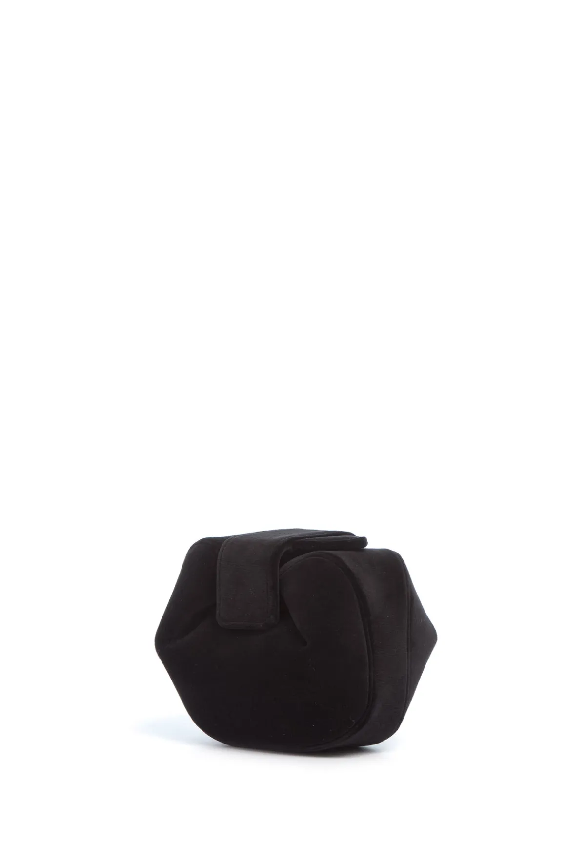 Soft Demi Clutch in Black Cotton Velvet