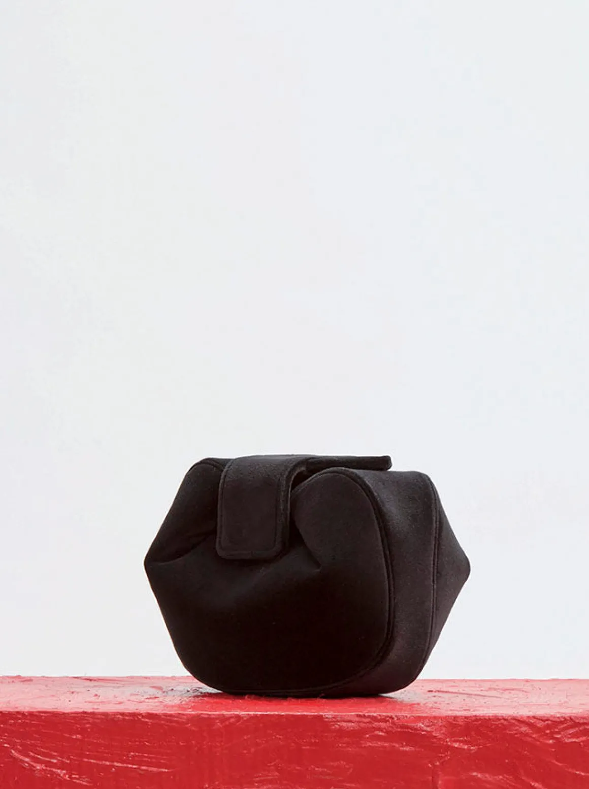 Soft Demi Clutch in Black Cotton Velvet
