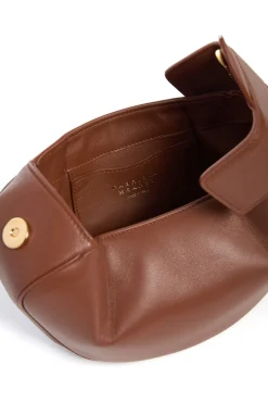 Soft Demi Clutch in Cognac Nappa Leather